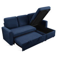 Load image into Gallery viewer, Amy 3 Seater Sofa Bed with Storage - Blue