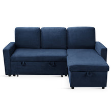 Load image into Gallery viewer, Amy 3 Seater Sofa Bed with Storage - Blue