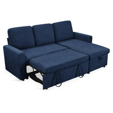 Load image into Gallery viewer, Amy 3 Seater Sofa Bed with Storage - Blue