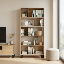 Load image into Gallery viewer, 22106-frohna-bookshelf-display-shelf-bookcase-stand-rack-oak-2604066