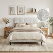 Load image into Gallery viewer, Mitre Double Fabric Bed Frame - Stone