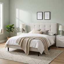 Load image into Gallery viewer, Mitre Double Fabric Bed Frame - Stone