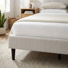 Load image into Gallery viewer, Mitre Double Fabric Bed Frame - Stone