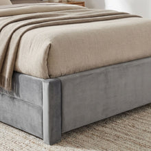 Load image into Gallery viewer, Columbia Double Fabric Bed Frame with 4 Drawers - Grey