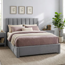 Load image into Gallery viewer, Columbia Double Fabric Bed Frame with 4 Drawers - Grey