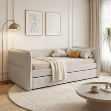 Load image into Gallery viewer, 23146-joyce-single-trundle-bed-frame-pearl-2604084