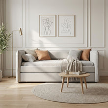 Load image into Gallery viewer, 23146-joyce-single-trundle-bed-frame-pearl-2604085