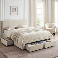 Load image into Gallery viewer, Aure Queen Bed Frame with 4 Drawers - Beige