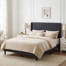 Load image into Gallery viewer, Simien Queen Fabric Bed Frame - Mid Grey