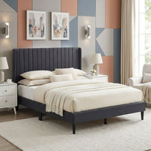 Load image into Gallery viewer, Simien Queen Fabric Bed Frame - Mid Grey