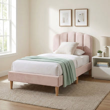 Load image into Gallery viewer, Daisy Velvet Single Bed Frame - Champagne Pink