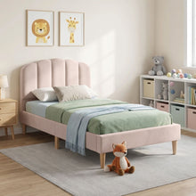 Load image into Gallery viewer, Daisy Velvet Single Bed Frame - Champagne Pink
