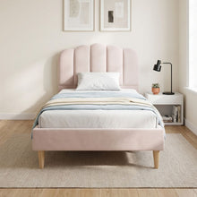Load image into Gallery viewer, Daisy Velvet Single Bed Frame - Champagne Pink
