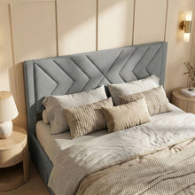 Load image into Gallery viewer, 23524-haydon-super-king-fabric-bed-frame-with-4-drawers-light-grey-2604094