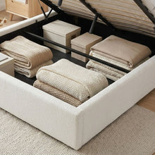 Load image into Gallery viewer, Fomo Boucle Queen Gas Lift Bed Frame - White