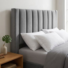 Load image into Gallery viewer, 23520-columbia-velvet-queen-bed-frame-with-4-drawers-grey-2604095