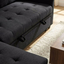 Load image into Gallery viewer, Murphy 3 Seater Sofa Bed with Storage - Black