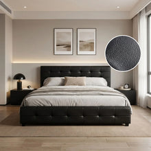 Load image into Gallery viewer, 21772-augusta-pu-slat-bed-frame-super-king-black-2604091