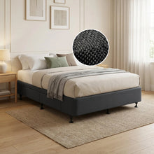 Load image into Gallery viewer, Charles Fabric Double Bed Base 4 Drawers - Black