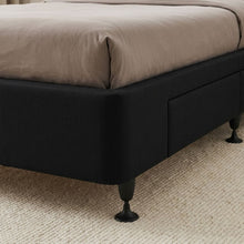 Load image into Gallery viewer, Charles Fabric Double Bed Base 4 Drawers - Black