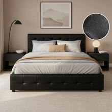 Load image into Gallery viewer, 21770-augusta-pu-slat-bed-frame-king-black-2604091