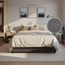 Load image into Gallery viewer, Bromo Fabric Slat Bed Frame - Double