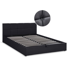 Load image into Gallery viewer, Purova PU Queen Gas Lift Bed Frame – Black