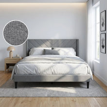 Load image into Gallery viewer, 23193-bassie-queen-bed-frame-light-grey-2604101