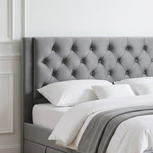 Load image into Gallery viewer, Montana Velvet Queen Bed Frame with 4 Drawers - Grey