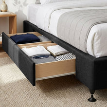 Load image into Gallery viewer, Charles Fabric Super King Split Bed Base 4 Drawers - Black