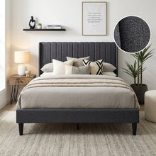 Load image into Gallery viewer, Simien Double Fabric Bed Frame - Mid Grey