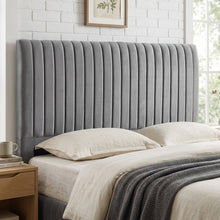 Load image into Gallery viewer, 23142-tasman-velvet-queen-with-single-trundle-bed-frame-grey-2604102