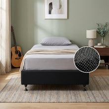 Load image into Gallery viewer, VINSON Fabric Single Bed Base - BLACK