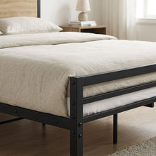 Load image into Gallery viewer, Bella Double Bed Frame - Oak + Black