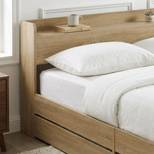Load image into Gallery viewer, Elda Double Bed Frame with USB Port & Drawers - Natural