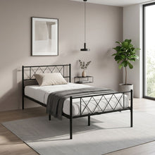 Load image into Gallery viewer, 23643-picton-king-single-metal-bed-frame-black-2604132