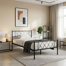 Load image into Gallery viewer, 23643-picton-king-single-metal-bed-frame-black-2604133