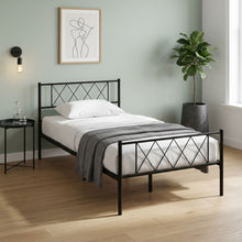 Load image into Gallery viewer, 23643-picton-king-single-metal-bed-frame-black-2604134