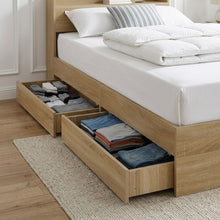 Load image into Gallery viewer, Elda Single Bed Frame with USB Port & Drawers - Natural (p1=0.092m³ - 24.5kg) (p2=0.104m³ - 22.5kg) (T=0.196m³ - 47.0kg)