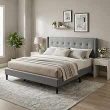 Load image into Gallery viewer, Sealy Super King Fabric Bed Frame - Light Grey