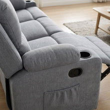 Load image into Gallery viewer, Henley Fabric Manual 3 Seater Recliner Sofa - Grey