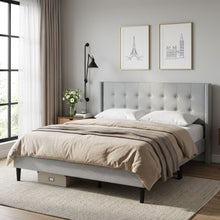 Load image into Gallery viewer, Sealy Super King Fabric Bed Frame - Silver