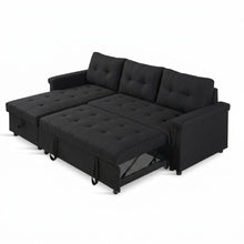Load image into Gallery viewer, Murphy 3 Seater Sofa Bed with Storage - Black