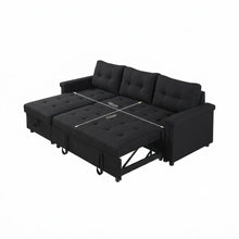 Load image into Gallery viewer, Murphy 3 Seater Sofa Bed with Storage - Black