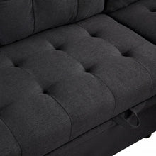 Load image into Gallery viewer, Murphy 3 Seater Sofa Bed with Storage - Black