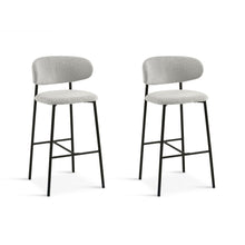 Load image into Gallery viewer, Tate Fabric Bar Stool - Set of 2 - Light Grey