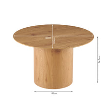 Load image into Gallery viewer, Solix Round Dining Table 120x75cm - Oak