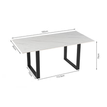 Load image into Gallery viewer, Bridger Matt Ceramic Dining Table 180 x 90cm - Snow White