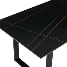 Load image into Gallery viewer, Ainsley Ceramic Dining Table 160 x 90cm - Golden Black