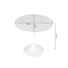 Load image into Gallery viewer, Tulesso Round Dining Table 80x75cm - Snow White